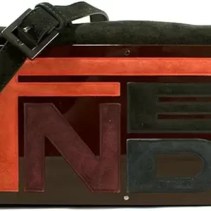👜 Fendi Dark Green Suede & Acrylic Second-Hand Shoulder Bag