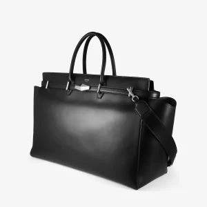 👜 Jimmy Choo Diamond Belted Top Handle L – Black Leather