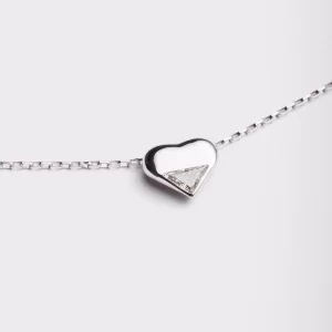 💎 Prada Eternal Heart Nano Necklace – White Gold & Diamond